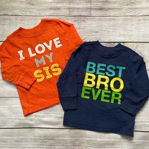 Old Navy “I Love My Sis” and “Best Bro Ever” Tees Bundle Size 18-24 mo